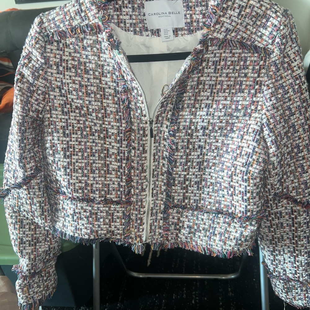 Carolina Belle Colorful Tweed Blazer